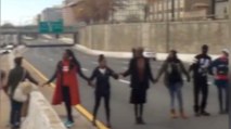 Social video shows Ferguson protest stopping traffic on D.C. highway