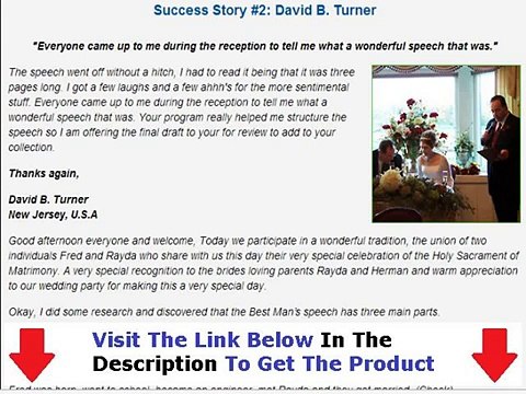 Wedding Speech 4 U Don't Buy Unitl You Watch This Bonus + Discount