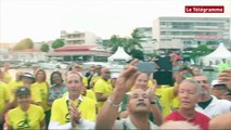 Route du Rhum. L'arrivée de Paul Hignard sur Bruneau