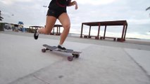 Une surdouée du Longboard s'amuse! Dingue...