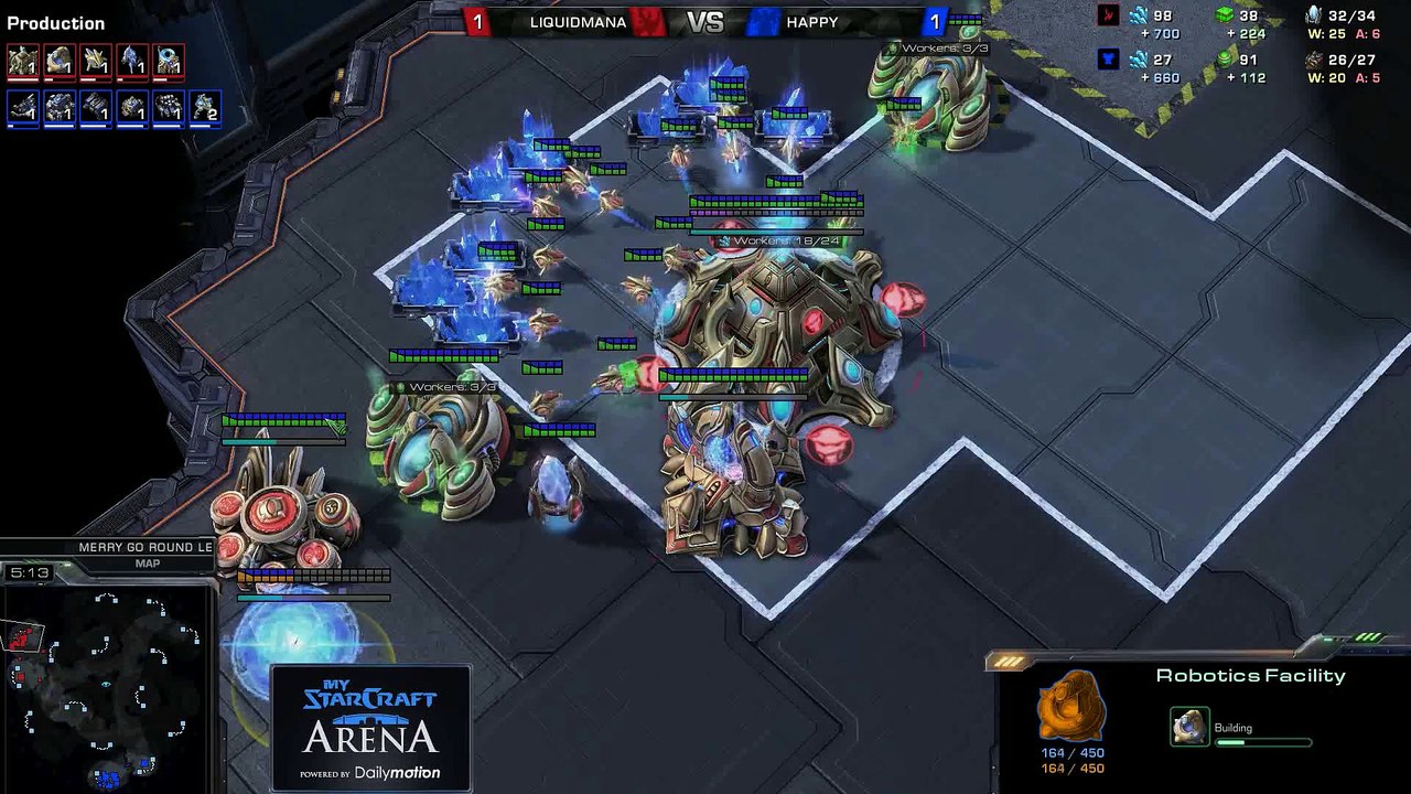 Happy (T) vs. MaNa (P) - MyStarCraft Arena #1 powered by Dailymotion StarCraft II Heart of the Swarm