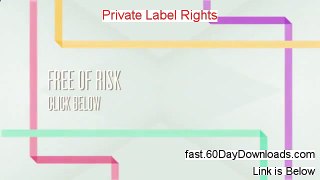 Private Label Rights Products - Private Label Rights Content