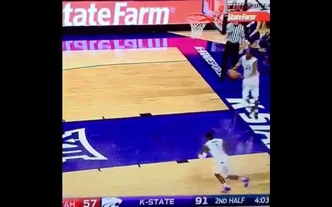 Ce n'est pas un contre, c'est une mise à mort ! (Kansas State Brandon Bolden Destroys S. Utah Guard With A Filthy Block(1)