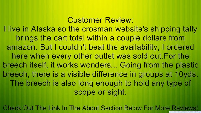 Crosman .22-Cal Steel Breech Kit, Fits 2240, 2250, 2260, 2289 & 1322 Air Guns Crosman .22-Cal Steel Review