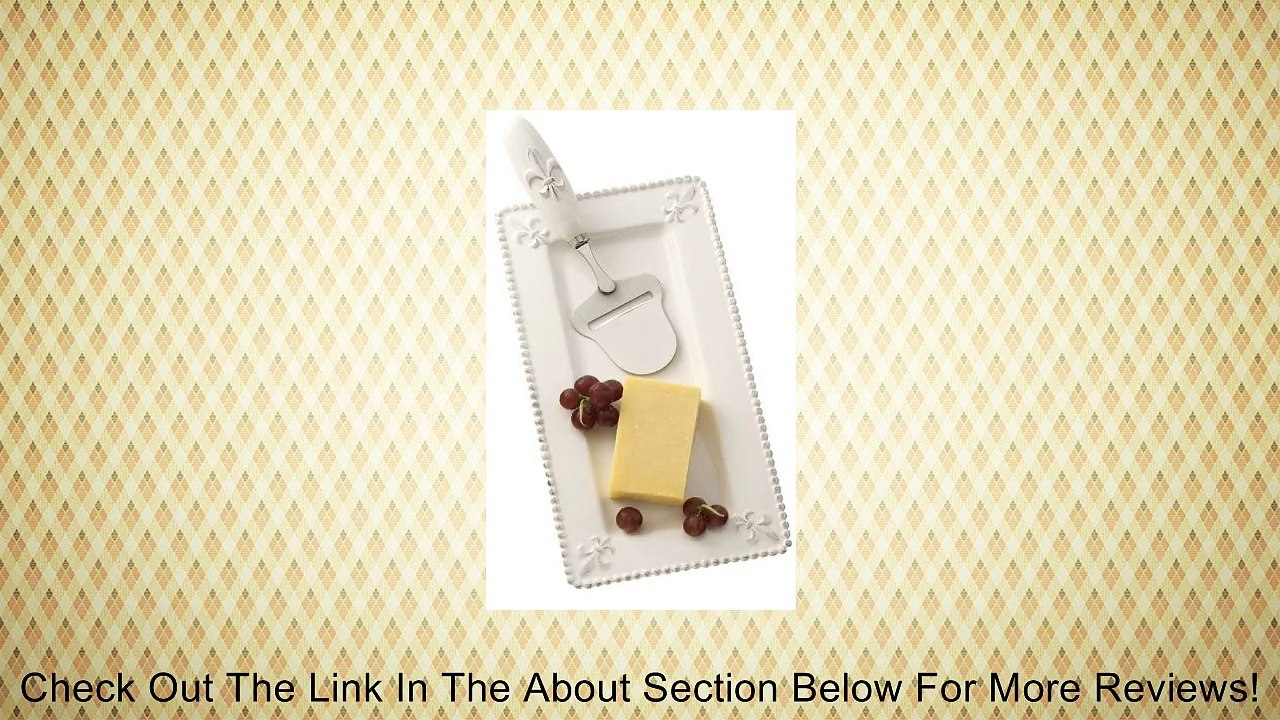 October Hill Ceramic Cheese Plate and Pull, Fleur De Lis Review
