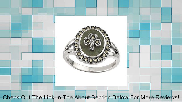 Sterling Silver Irish Shamrock Connemara Marble Marcasite Ring by Solvar Review