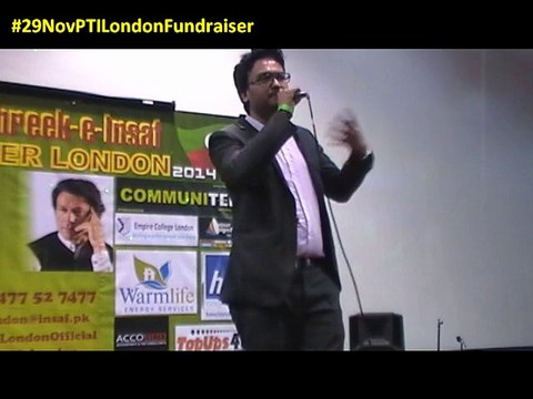 PTI London Information Secretary Taqveem Ahsan Siddiqui at PTI London Azadi March Fundraiser on 29th Nov 2014