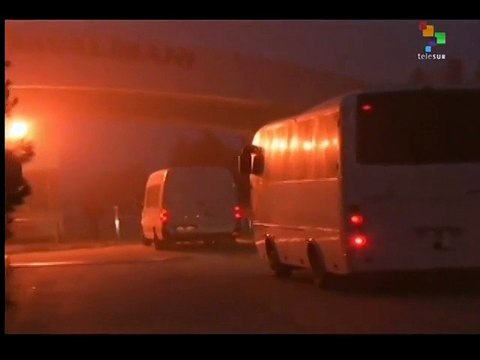 Kurdish peshmerga fighters en route to Kobani