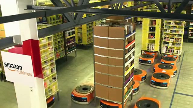 Amazon utilise des robots pour gagner du temps