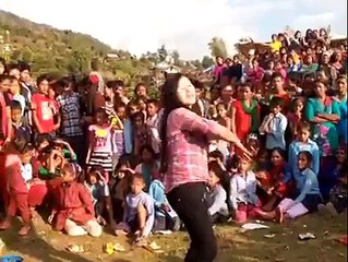 Nepali girl is dancing in Nepali song