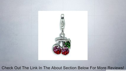 Sterling Silver Swarovski Crystal Cherries with Lobster Clasp Charm Review