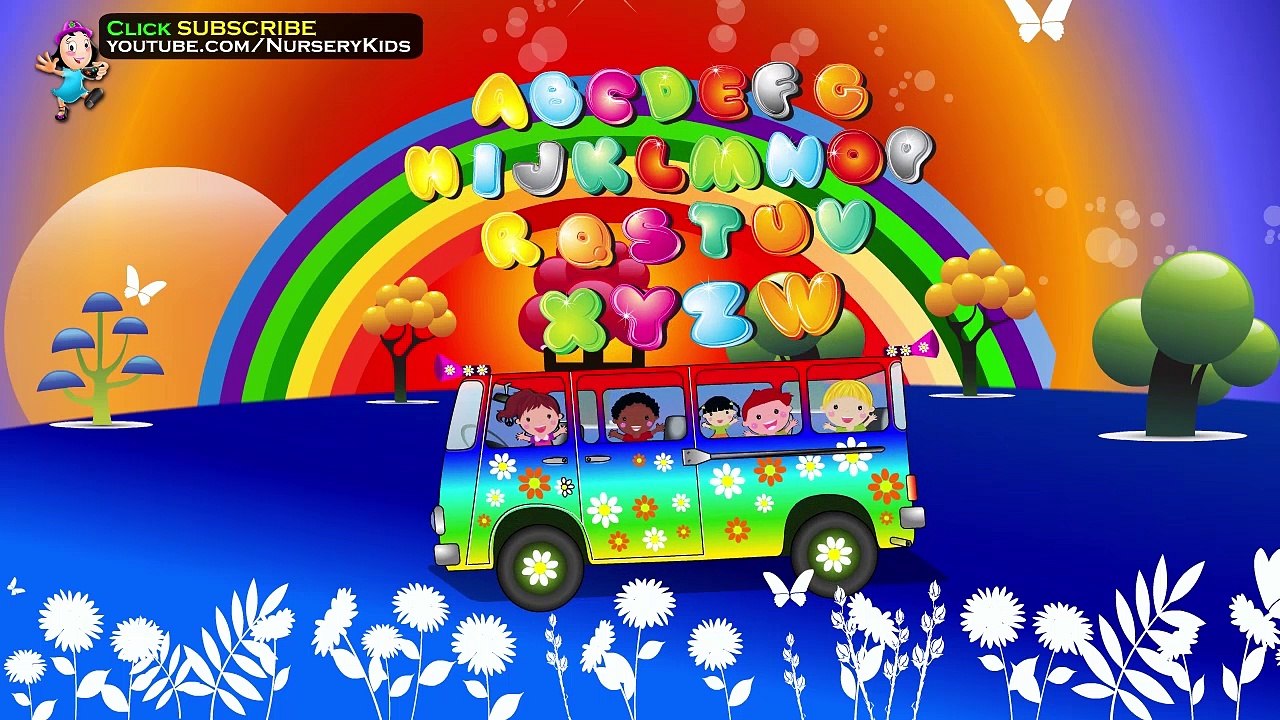 THE Wheels On The Bus With | Color Full Rainbow ABCD song | Nursery Rhymes and Baby Songs dailymotion