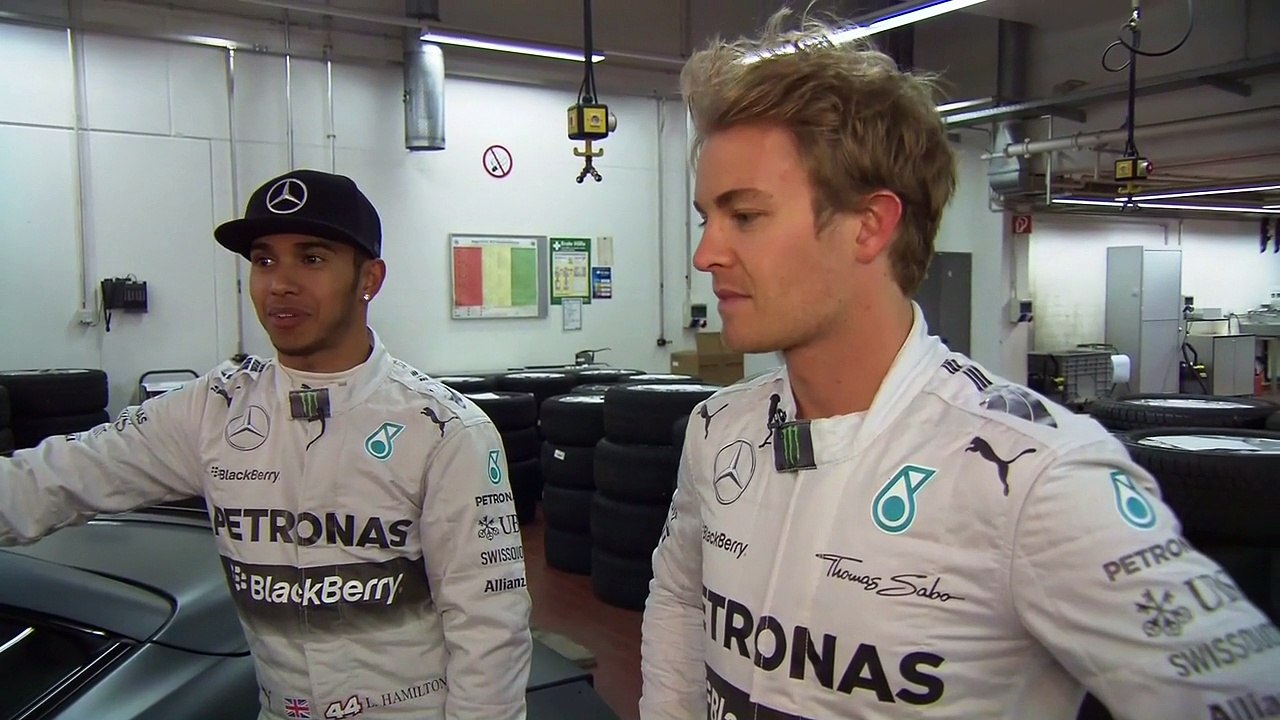 Stars and cars 2014: sl 63 amg in lewis hamilton und nico rosberg design