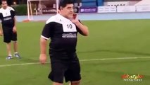 Diego Maradona Fantastic skills in warm-up in marathon match in Dubai 2014.