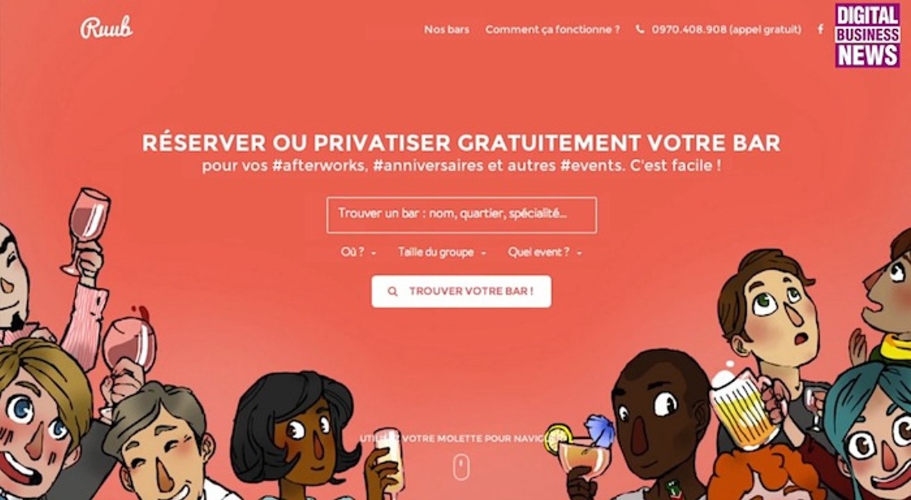 Ruub lance la réservation de bar