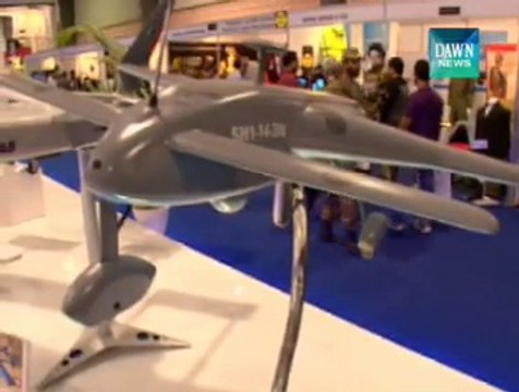 Pakistan made drone in IDEAs 2014 defence exhibition in Karachi