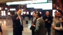 insult of ahsan iqbal ( PMNL) AT AIR PORT TO DAY