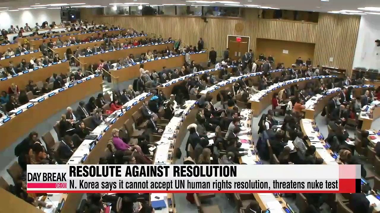 N. Korea says it cannot accept UN human rights resolution, threatens nuke test