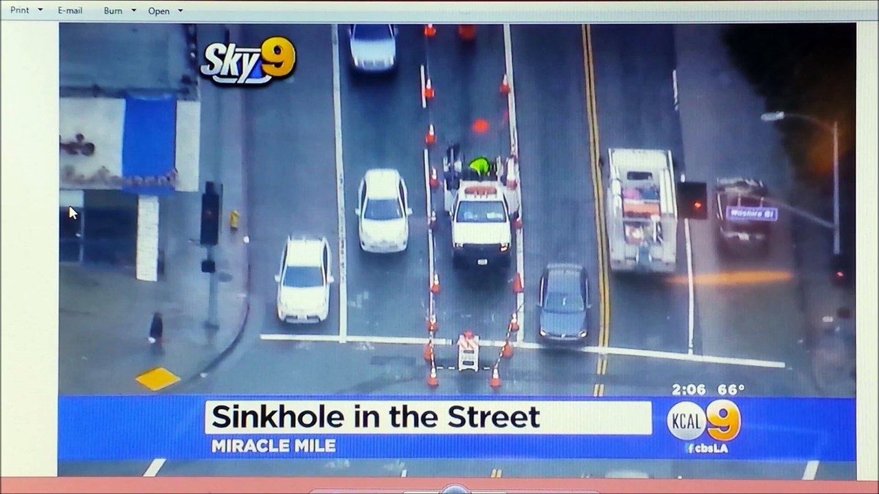 COLLAPSING INFRASTRUCTURE: SINK HOLE FORMS IN MIRACLE MILE LOS ANGELES