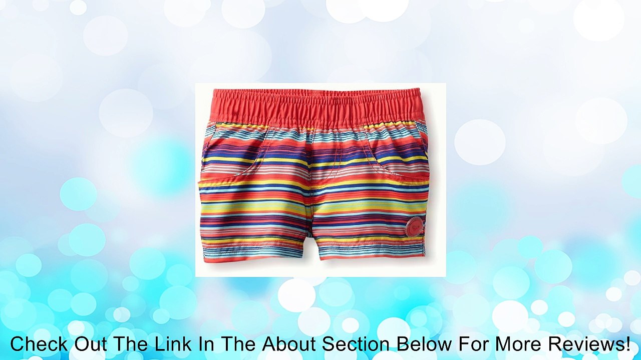 Roxy Little Girls'  Sun Shore Board Short Swimwear, Multi stripe, X-Small (XS/2T-3T) Review