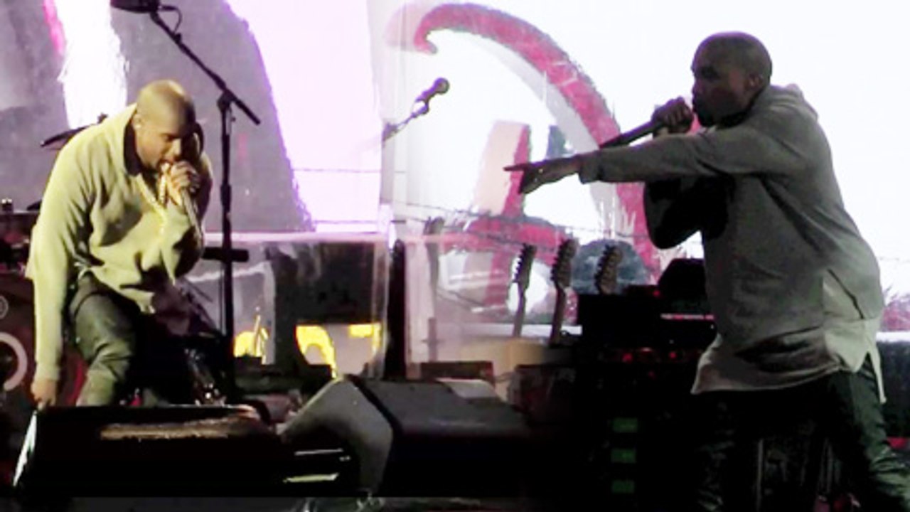 Kanye West performs at the World Aids Day Concert