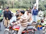 Police baton-charges blind protesters in Lahore-04 Dec 2014