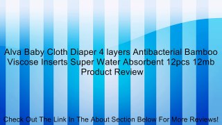 Alva Baby Cloth Diaper 4 layers Antibacterial Bamboo Viscose Inserts Super Water Absorbent 12pcs 12mb Review