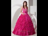 2015 inexpensive hot pink quinceanera dresses with bowknot and ruffles
