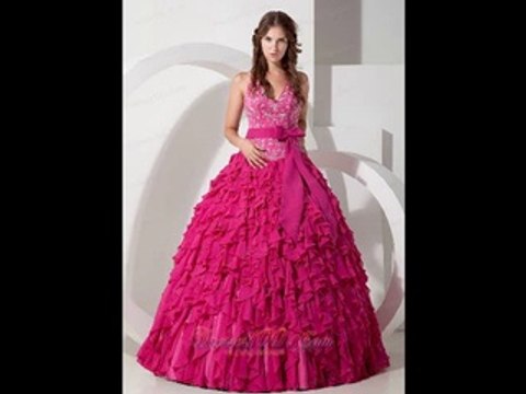 2015 inexpensive hot pink quinceanera dresses with bowknot and ruffles