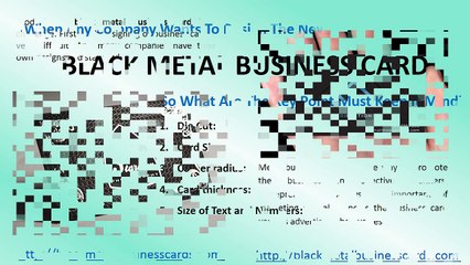 How We Can Design The Black Metal Business Card