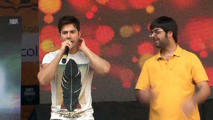 Varun Dhawan at Mithibai College to promote Badlapur