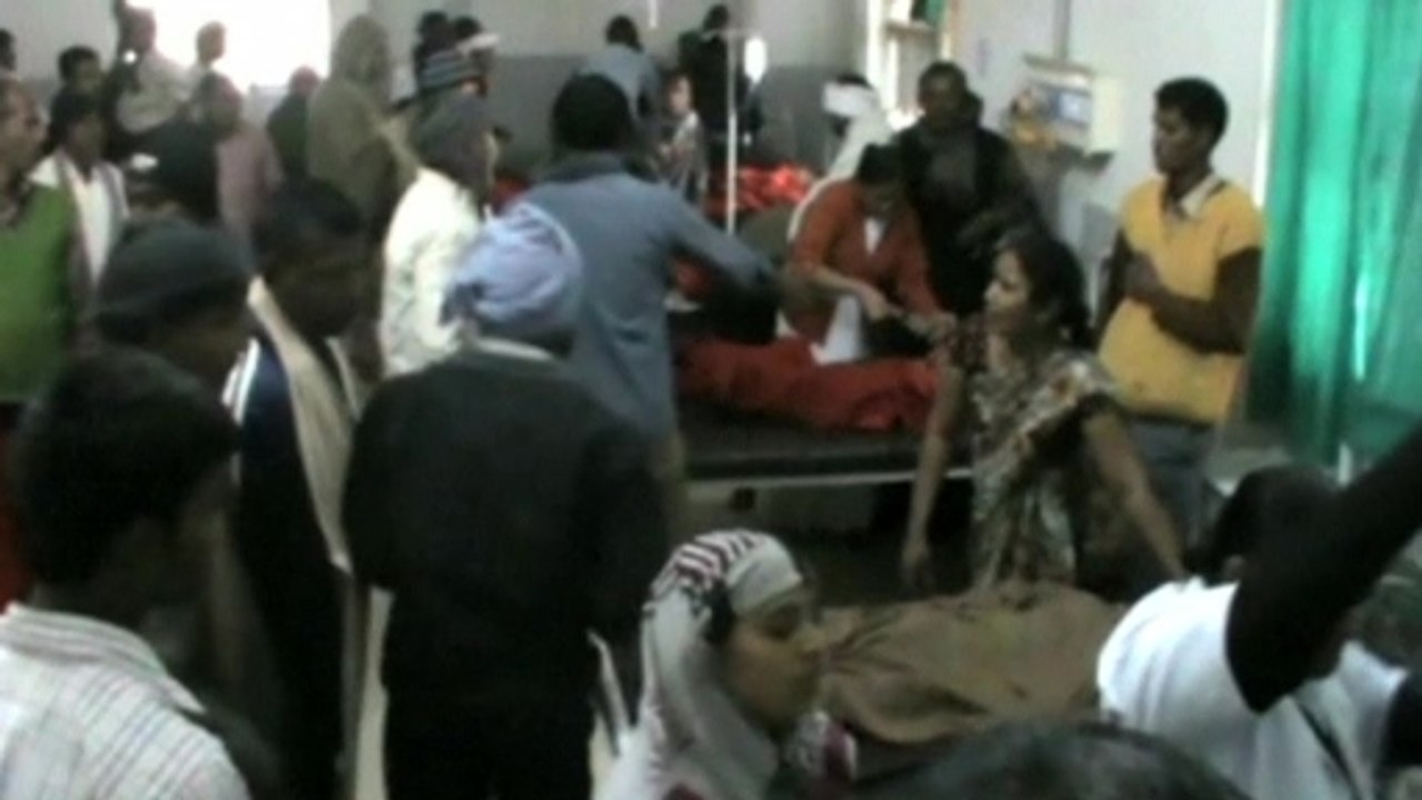 Train slams into school bus in northern India, killing five and injuring 25