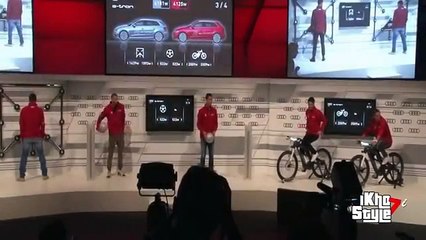 Cristiano Ronaldo vs Benzema are challenged to touches of the ball before receiving Audi cars - 2014