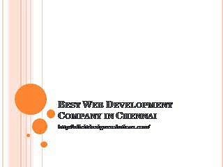 Web Development Company in Chennai