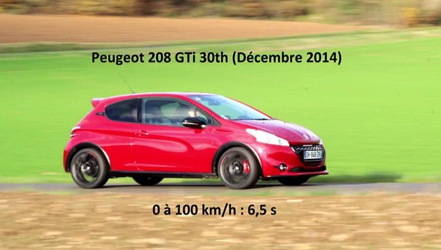 Vidéo : le 0 à 100 km/h à bord de la Peugeot 208 GTi 30th