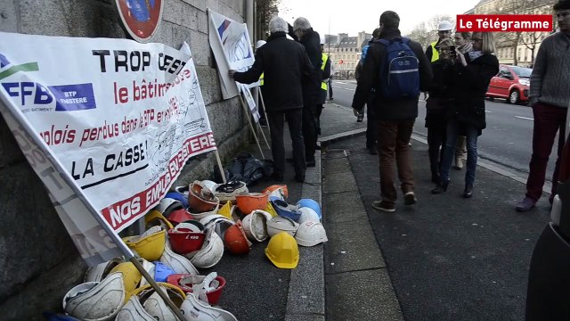 Quimper. Manifestation unitaire de 150 patrons