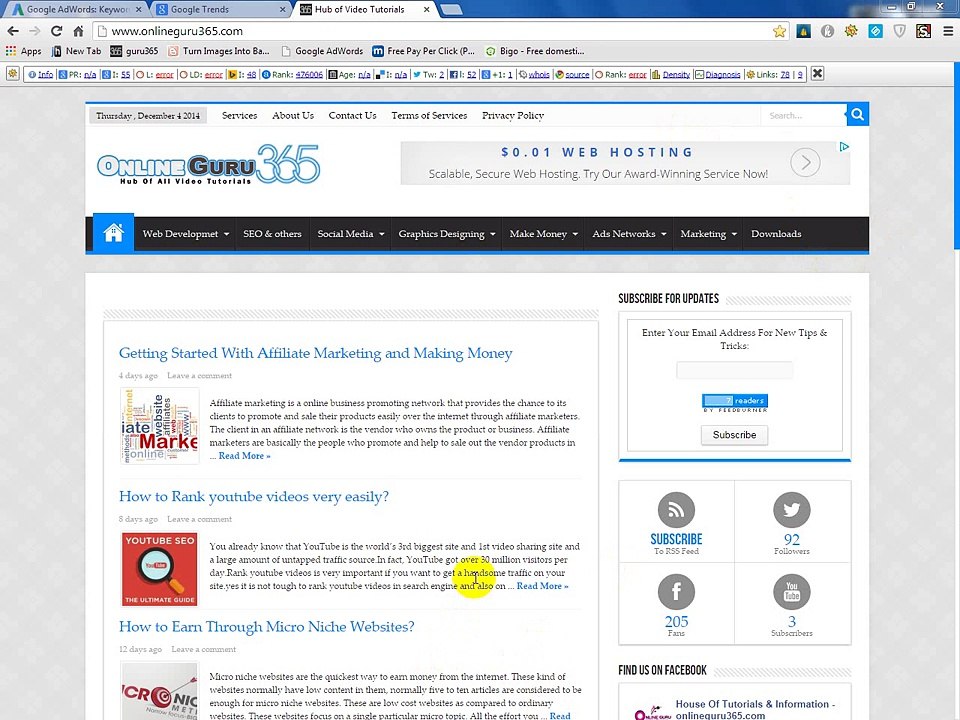 Search engine optimization keyword research