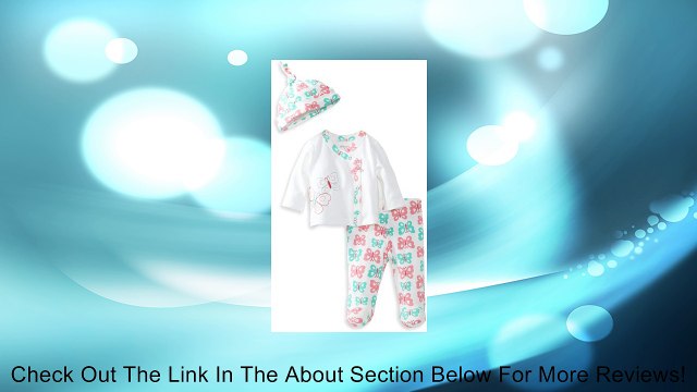 Offspring - Baby Apparel Baby-Girls Newborn Butterfly 3 Piece Romper Set And Hat, White, 3 Months Review