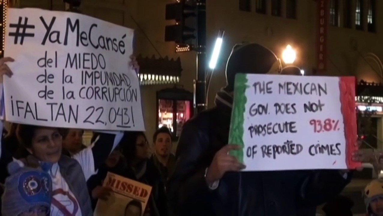 Protestas en EEUU por los estudiantes mexicanos desaparecidos