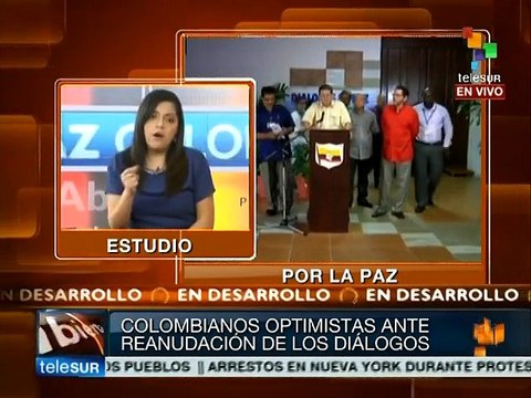 Colombianos muestra optimismo por reanudación de Diálogos de Paz