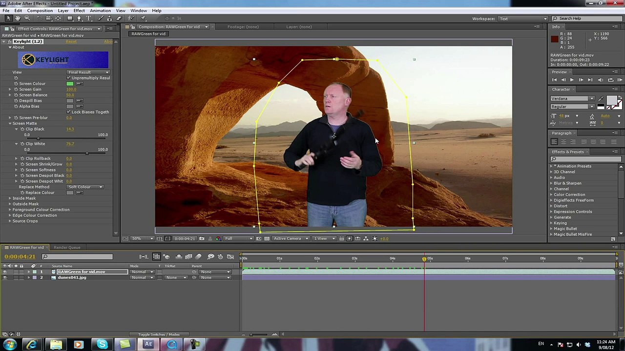 How To Match Green Screen Footage To Your Background- Adobe After Effects Tutorial 9