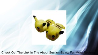 New Cute Pokemon Pikachu Soft Plush Slipper Stuffed Yellow Cartoon Toy Gift Review