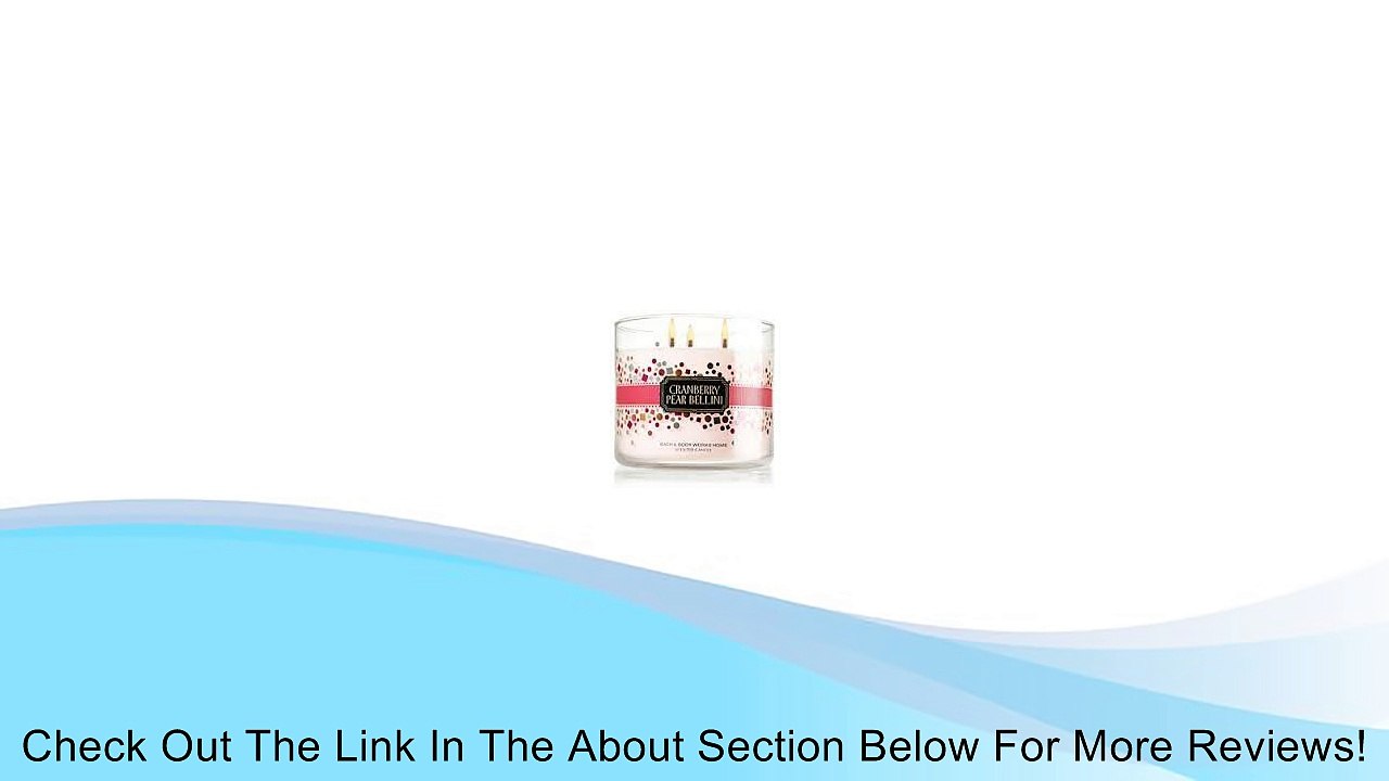 Bath & Body Works CRANBERRY PEAR BELLINI candle 14.5 oz 3 wick New Year confetti label Review