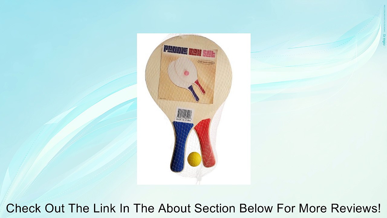 Trademark Innovations Wooden Paddle Beach Ball Game (Set of 2), Blue/Red Review