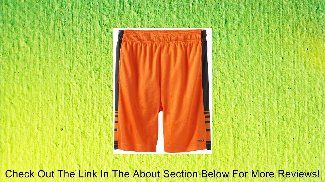 Reebok Big Boys' RBK Mesh Short with Contrast Side, Vibrant Orange, Small Review