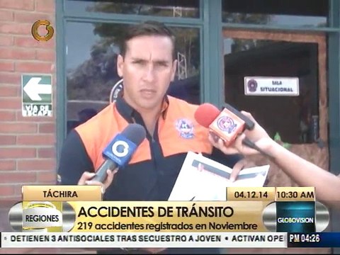 8 muertes en accidentes viales en Táchira durante noviembre
