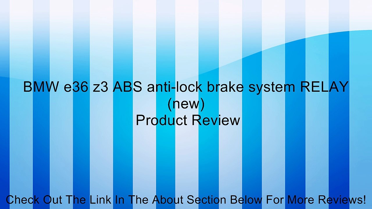 BMW e36 z3 ABS anti-lock brake system RELAY (new) Review