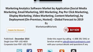 Marketing Analytics Software Market By Application and Type Forecasts to 2019