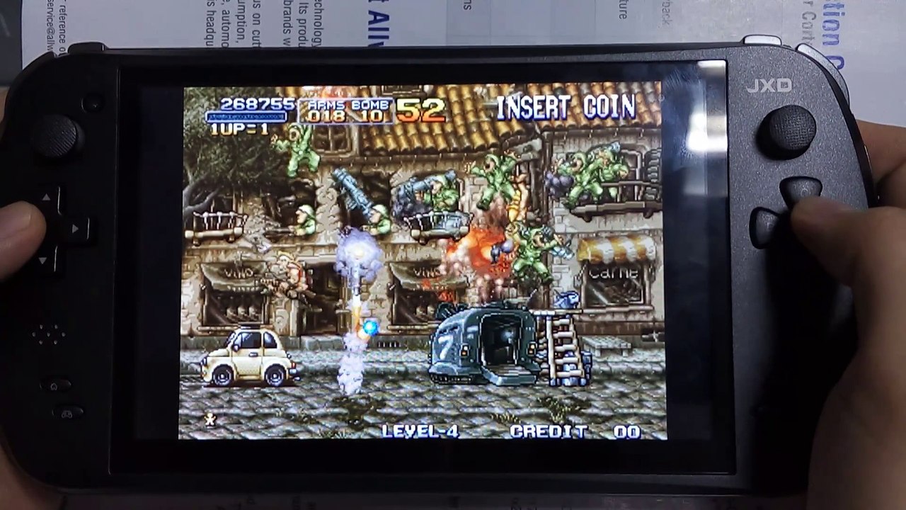 【05】Game Review Metal Slug 1 NeoGeo Video Game on JXD S7800B handheld game console