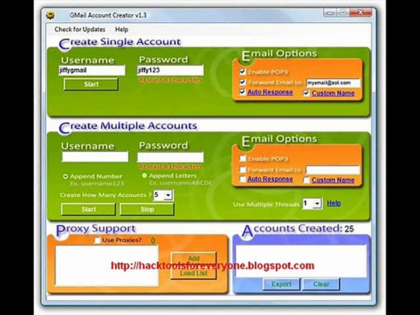 Gmail Account Creator full v1.3